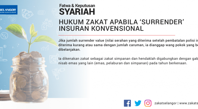 Hukum Zakat Apabila 'Surrender' Insuran Konvensional